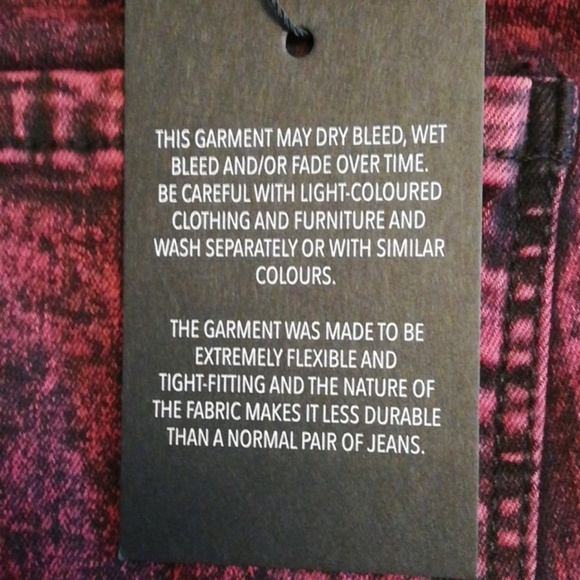 NWT Dr. Denim 'punk red' acid wash jeans - Picture 8 of 8